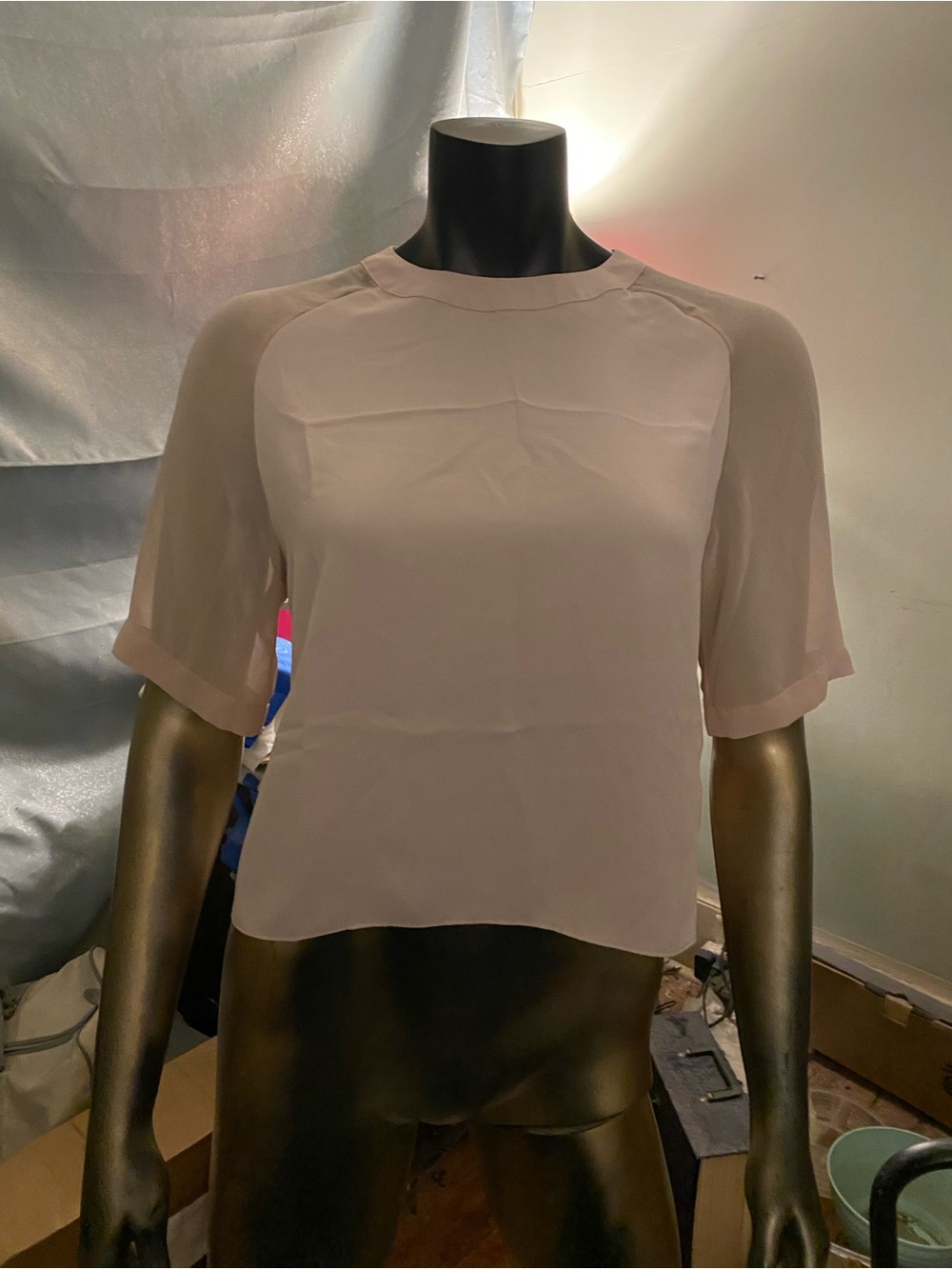 AllSaints Soft Blush Short Sleeve Crew Top